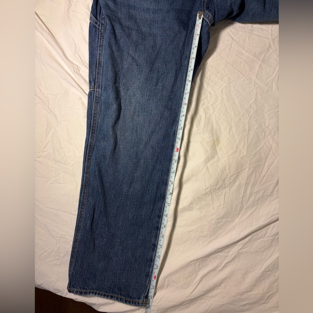 Old Navy Women's Classic Blue Jeans Overalls 100% Cotton Heavy Denim 27in Inseam - Picture 7 of 9